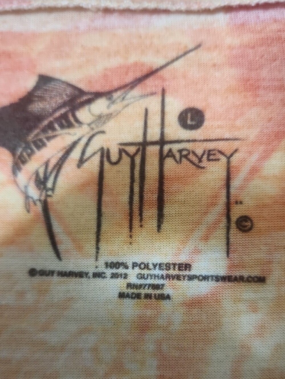 Guy Harvey Short Sleeve Tee in Orange and Black Graphic - Picture 2 of 9
